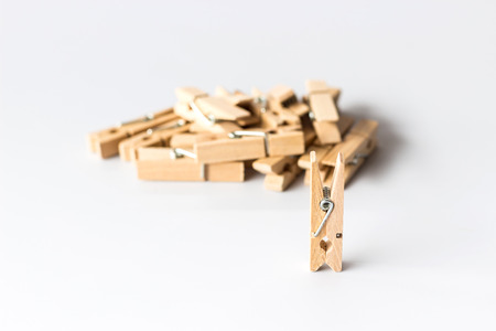 close up cloth clamp on white backgroundの写真素材