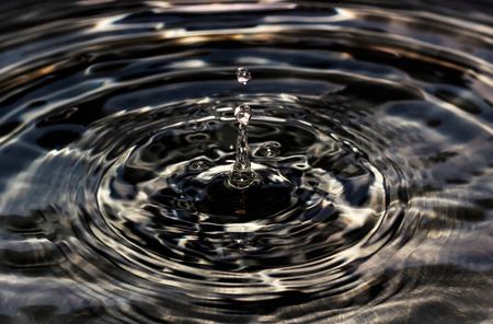 Water drop on dark toneの写真素材