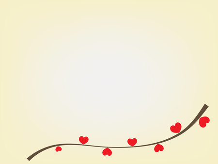 Red heart on gradient yellow background illustration vectorのイラスト素材
