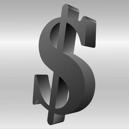 3D gray dollar symbol on gradient background vectorのイラスト素材
