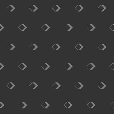 Abstract grey box shape on dark background seamless pattern