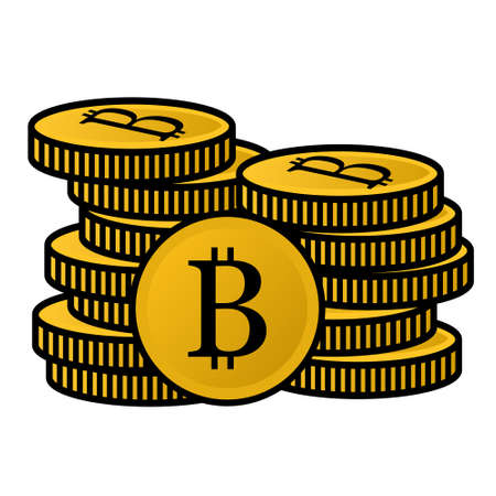 Simple bitcoin illustration vector on white backgroundのイラスト素材