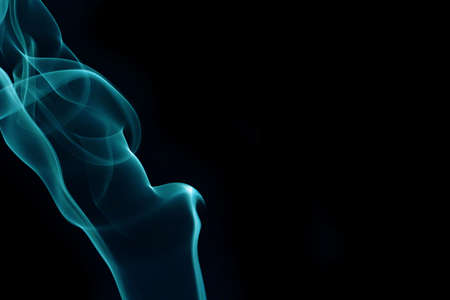 Green smoke on black background