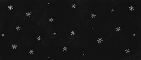 White snowflake drawing on black backgroundの写真素材