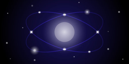 Abstract gradient white dot on gradient blue backgroundの写真素材