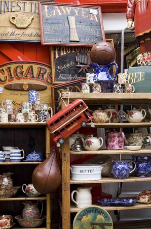 Collection of Items in a London's antique shopの写真素材