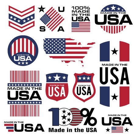 symbol element USA  manufacturing icon bannerのイラスト素材