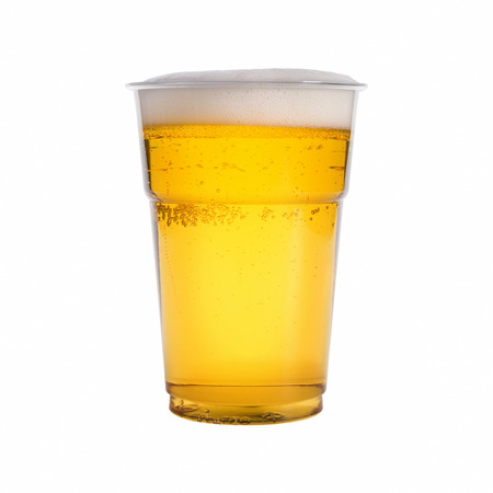 glass of beer isolated on white backgroundの写真素材