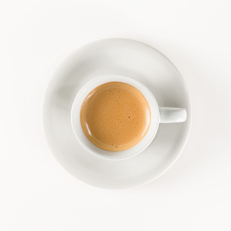 close-up coffee cup isolated on white backgroundの写真素材