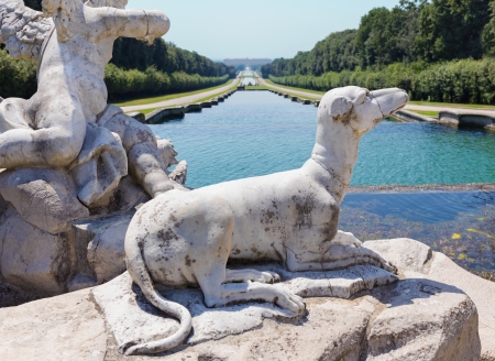 Marble monument Dog Sculpture Italian classical art の写真素材