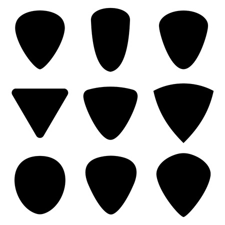 plectrum pick  silhouette  setのイラスト素材