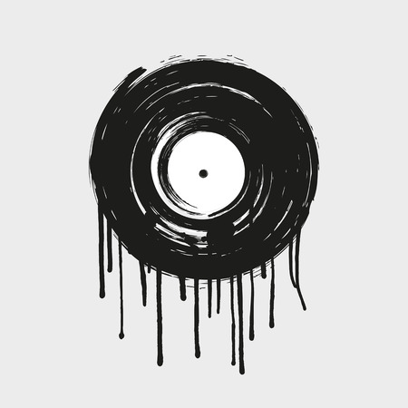 Vinyl painting dripping art のイラスト素材