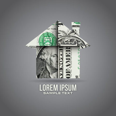 dollar house icon design のイラスト素材