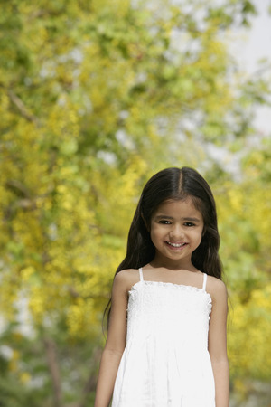 little girl in parkの写真素材