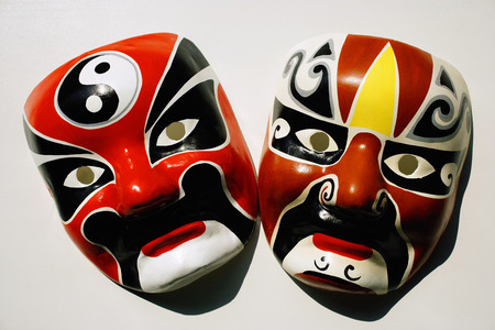 Two Chinese masksの写真素材