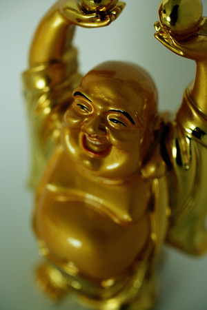 Still life of Gold Buddha figurineの写真素材