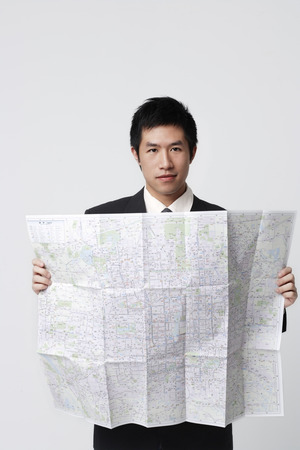 Man with mapの写真素材