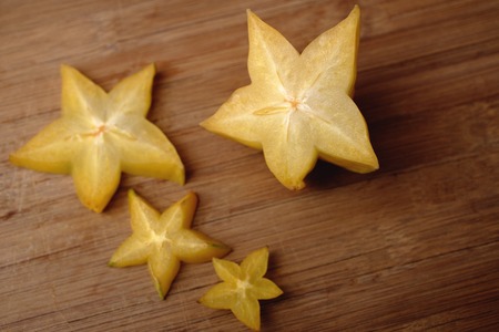Sliced star fruitの写真素材