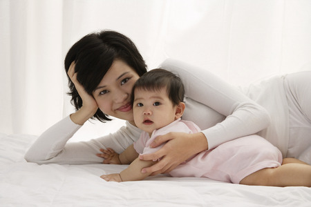 Woman with baby girlの写真素材