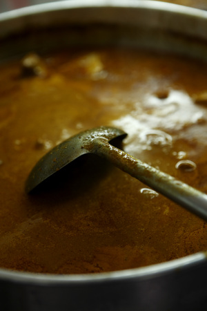 Pot of fish curry. Malay foodの写真素材