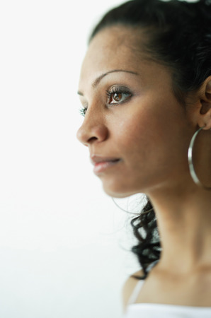 Woman looking at away, profileの写真素材
