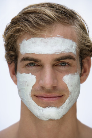young man with face maskの写真素材