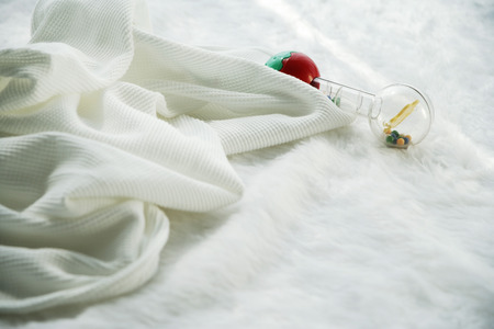 baby blanket and rattleの写真素材