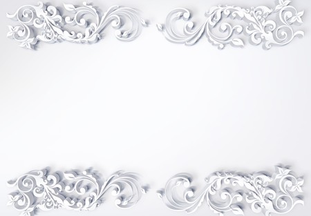 floral white 3Dの写真素材