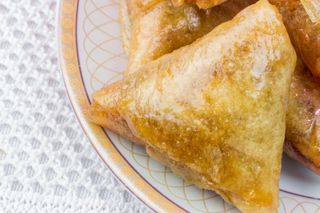 Moroccan tea glasses and biscuitの写真素材