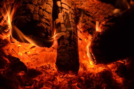 Bonfire Coals. Heatの写真素材