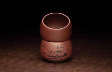 Tea bowls in the darkの写真素材