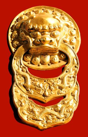 Chinese Lion - Detail of Chinese Royal Red Gatesの写真素材