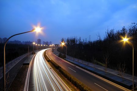 The Night of HighWay  - RAW Long  Exposure Photographyの写真素材