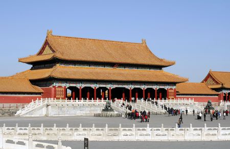 Imperial Palace or Palace Museum or Forbidden City  (Gu-gong as well-known Chinese name of this Architecture) in Beijingの写真素材