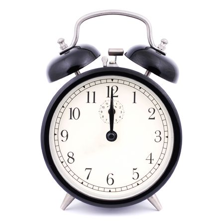 12: 00 High Detail Traditional Alarm Clockの写真素材
