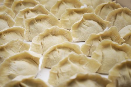 Chinese Dumpling (JiaoZi) for New Yearの写真素材