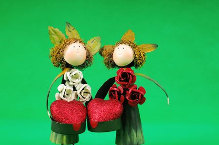 Wooden People Fall in loveの写真素材