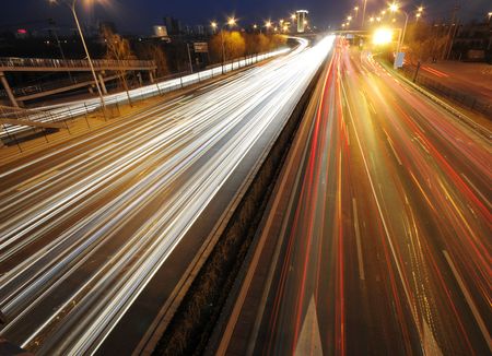 Traffic Night of Cityの写真素材