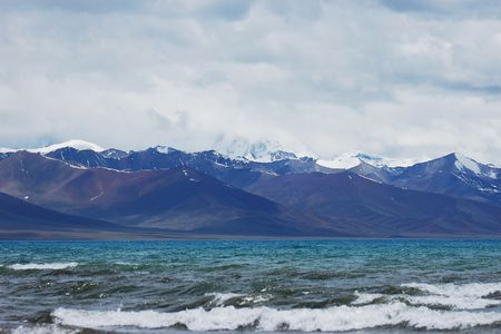 Snow Mountain and Seaの写真素材