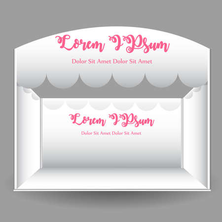 Gate entrance exhibition booth islamic ornament style blank color empty. Vector editable.のイラスト素材