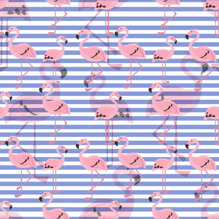flamingo pattern seamless vector with  geometric backgroundのイラスト素材