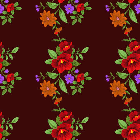 Small Floral Seamless Pattern with Cute Flowers . Feminine Texture in Rustic, Calico. Vector Spring and summerのイラスト素材