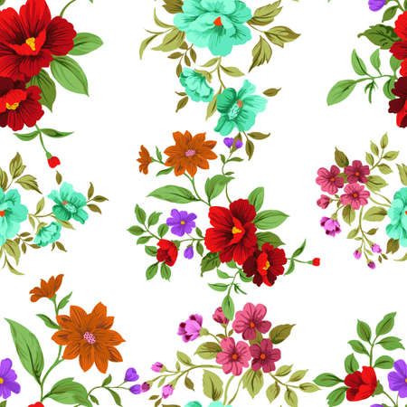 Small Floral Seamless Pattern with Cute Flowers . Feminine Texture in Rustic, Calico. Vector Spring and summerのイラスト素材