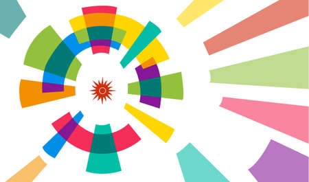 background Colorful geometric. simple shape with autumn color composition. Eps10 vector. Suitable For Wallpaper  Banner  Card  Book Illustration  Web Landing Page  and Other Related Creativeのイラスト素材