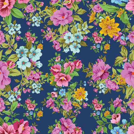 Small Floral Seamless Pattern with Cute Flowers . Feminine Texture in Rustic, Calico. Vector Spring and summerのイラスト素材