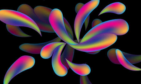 Colorful liquid splashes background. Fluid paint template. Abstract neon background.