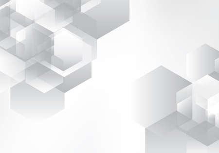 Grey and white tech geometric abstract backgroundのイラスト素材
