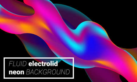 Neon liquid splash colorful . Futuristic fluid paint template. Abstract neon background. Suitable For Wallpaper  Banner  Card  Book Illustration  Web Landing Page  and Other Related Creativeのイラスト素材