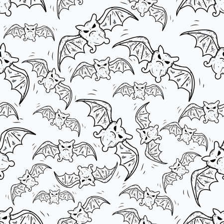 Halloween holiday seamless pattern background with hand drawing elements.のイラスト素材