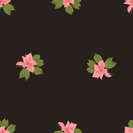 Seamless Floral Pattern. Magnolia Flowers and Leaves Exotic. Vector Design. Texture. Summer and Spring. suitable background, textur, fabric, textile, wallpaper, tile, print, backdrop, vintage,のイラスト素材